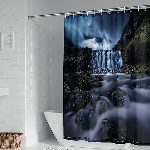 Gualiy Duschvorhang 300x200CM, Wasserfälle und Steine Bad Vorhang Anti Schimmel Grau Duschvorhang Gualiy Duschvorhang 300x200CM, Wasserfälle und Steine Bad Vorhang Anti Schimmel Grau Duschvorhang von Gualiy