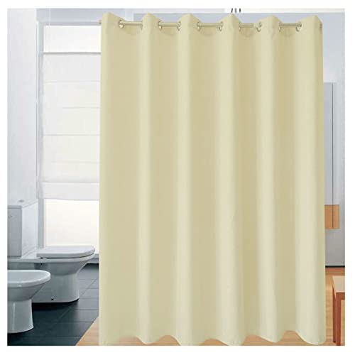 Gualiy Duschvorhang Beige, Duschvorhang 150x190cm Textil aus Polyester Stoff Anti-Schimmel Vorhang Wasserdicht Waschbar Shower Curtains von Gualiy