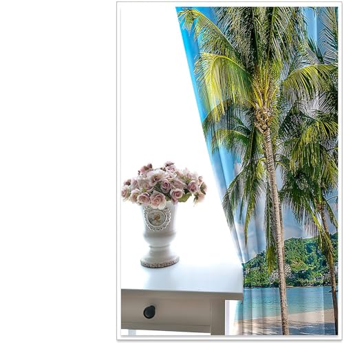 Gualiy Fenster Vorhänge Schlafzimmer, Vorhänge 132x183 Meer Strand Palmen Landschaft Ösenvorhang Blickdicht 2er Set Gualiy Fenster Vorhänge Schlafzimmer, Vorhänge 132x183 Meer Strand Palmen Landschaft Ösenvorhang Blickdicht 2er Set von Gualiy