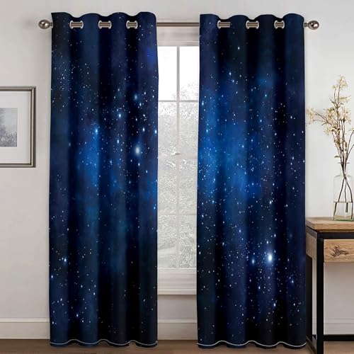 Gualiy Fenster Vorhänge Wohnzimmer, Vorhang Blickdicht 137x274 Kosmisches Universum Sternenhimmel Vorhang mit Ösen 2er Set Gualiy Fenster Vorhänge Wohnzimmer, Vorhang Blickdicht 137x274 Kosmisches Universum Sternenhimmel Vorhang mit Ösen 2er Set von Gualiy