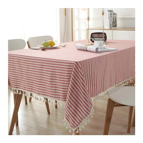 Tischdecken Quadrat, Tischdecken 70x70CM Polyester Tischdecke Abwaschbar Waschbar Streifen mit Quasten Tischdecke für Küchentisch, Rot Tischdecken Quadrat, Tischdecken 70x70CM Polyester Tischdecke Abwaschbar Waschbar Streifen mit Quasten Tischdecke für Küchentisch, Rot von Gualiy