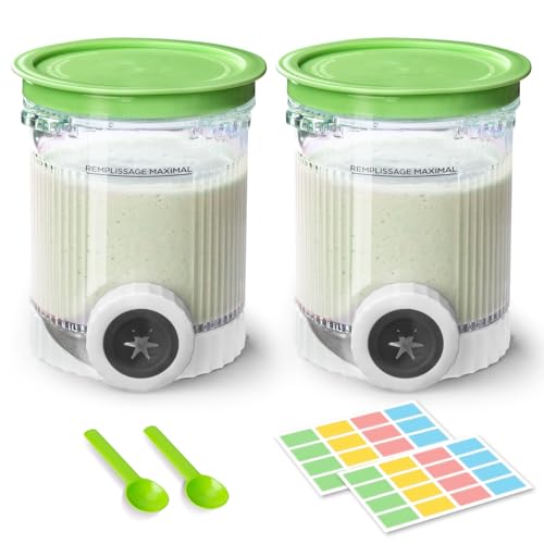 Creami Swirl Pints & Deckel für Ninja, kompatibel mit NC700 Series Ninja Swirl Eis- und Soft-Serve-Makern, mit 2 Löffeln und 32 beschreibbaren Etiketten, BPA-frei und spülmaschinenfest, Grün, 2 Stück Creami Swirl Pints & Deckel für Ninja, kompatibel mit NC700 Series Ninja Swirl Eis- und Soft-Serve-Makern, mit 2 Löffeln und 32 beschreibbaren Etiketten, BPA-frei und spülmaschinenfest, Grün, 2 Stück von GuanQiao