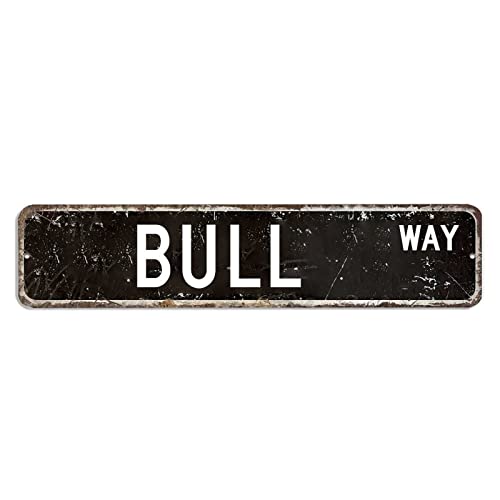 Bull Signs Bull Metal Signs Animal Street Signs Customized Bull Gift Wall Art Vintage Metal Wall Sign Wall Hanger Rustic Wall Decorations Shabby Chic Home Decor For Cafe Bar Office Garage von GuanShuChenNei