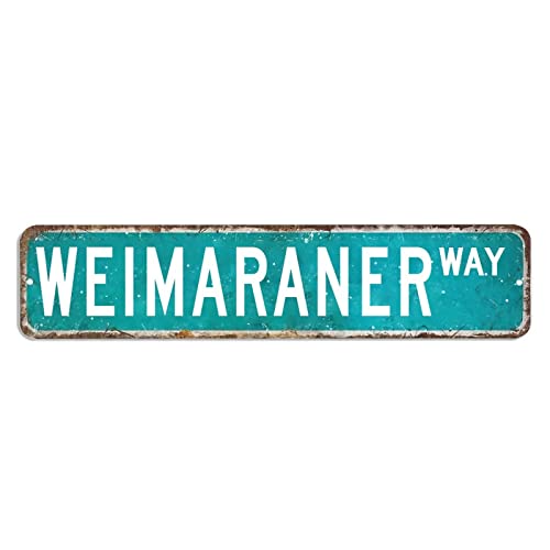 Weimaraner Metallschild Weimaraner Metallschilder Tier Custom Straßenschild Weimaraner Geschenk Wandkunst Vintage Metall Wandschild Wandaufhängung Rustikale Wanddekorationen für Café Bar Büro Garage von GuanShuChenNei