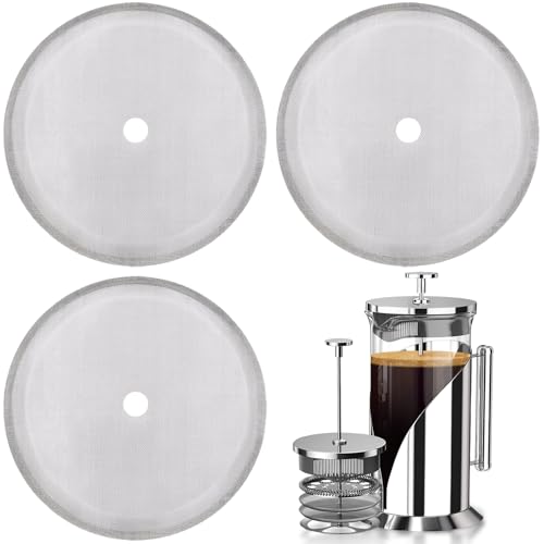 3 Stück French Press Sieb für Kaffeedrücker, Mesh Mehrwegfilter Edelstahl für 350ml French Press Netzfilter von Guangcailun