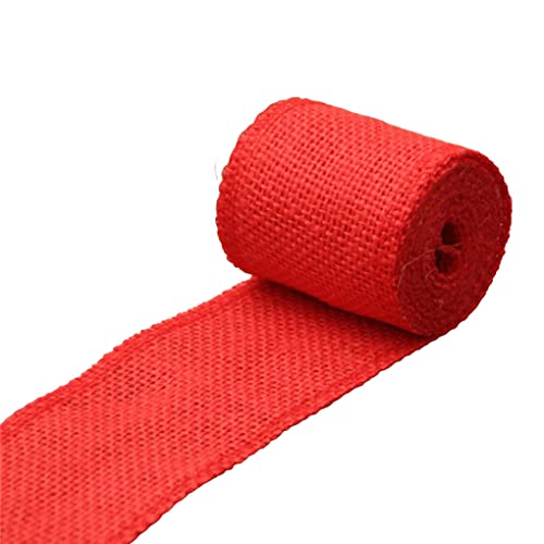 Guangcailun 1 Rolle Jutebänder, bunt, nützlich, dekorativ, praktisch, Kleidungszubehör, bequemes natürliches Kleidungsband, Rot, 6 * 200cm von Guangcailun