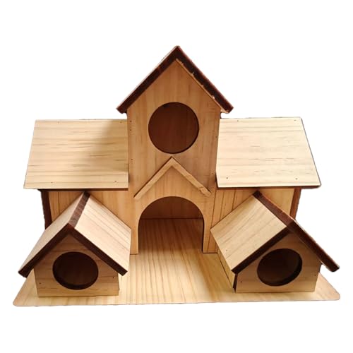 Guangcailun Bienenvogelnest im Freien Robustes und wetterbeständiges Gartenanhänger Vogelfutterhaus aus Holz im Villa Stil Massivholz Vogelnest, Typ+2 von Guangcailun