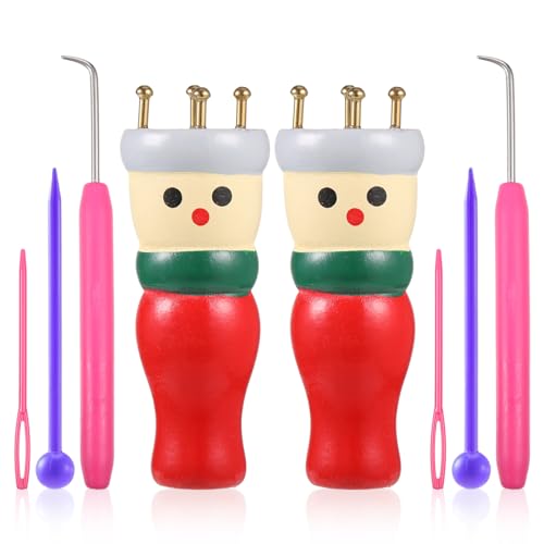 Guangcailun Französischer Strickwagen für Kinder, Anfänger, französische Strickmaschine, Holzspulen, Strickwagen für Kinder, Anfänger, Strickmaschinen für Erwachsene, 2 Stück Guangcailun Französischer Strickwagen für Kinder, Anfänger, französische Strickmaschine, Holzspulen, Strickwagen für Kinder, Anfänger, Strickmaschinen für Erwachsene, 2 Stück von Guangcailun