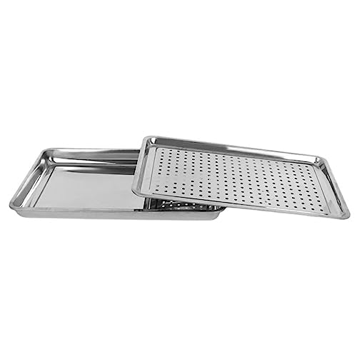 Guangcailun Tee, Milch, Saft, Servierplatte, Büro, Hotel, doppelschichtig, Abtropfschale, abnehmbar, wiederverwendbar, Edelstahl Tablett, Küche, 60x40cm Guangcailun Tee, Milch, Saft, Servierplatte, Büro, Hotel, doppelschichtig, Abtropfschale, abnehmbar, wiederverwendbar, Edelstahl Tablett, Küche, 60x40cm von Guangcailun