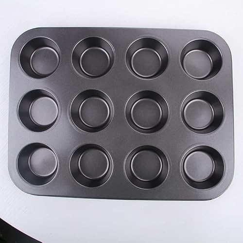 Antihaft Mini-Muffinform für 12 Muffinpfanne, Cupcakes, Brownies, Kuchen, Pudding, Muffinform Schwarz von Guangfan