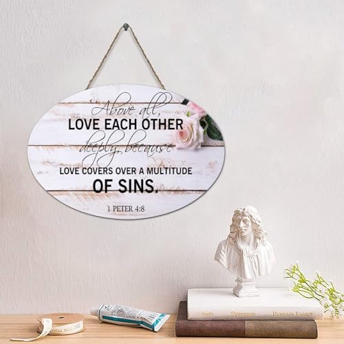 Guangpat Above All,Love Each Deeply Holzschild, Jesus, Bibelvers, Holzschild, rustikaler Wandaufhänger, Wandkunst, christlich, für Zuhause, Küche, Badezimmer, Wohnzimmer, 15,2 x 25,4 cm Guangpat Above All,Love Each Deeply Holzschild, Jesus, Bibelvers, Holzschild, rustikaler Wandaufhänger, Wandkunst, christlich, für Zuhause, Küche, Badezimmer, Wohnzimmer, 15,2 x 25,4 cm von Guangpat