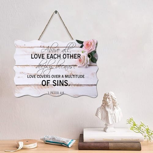Guangpat Above All,Love Each Deeply Holzschild, Jesus, rustikaler Wandaufhänger, Wandkunst, religiöser Glaube, für Zuhause, Küche, Wohnzimmer, Café, Bar, 15,2 x 25,4 cm Guangpat Above All,Love Each Deeply Holzschild, Jesus, rustikaler Wandaufhänger, Wandkunst, religiöser Glaube, für Zuhause, Küche, Wohnzimmer, Café, Bar, 15,2 x 25,4 cm von Guangpat