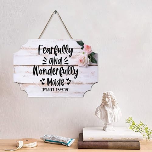 Guangpat Fearfully And Wonderfully Made Holzschilder, Bibelvers, christliches Holzschild, Dekoration, Wandkunst, Wandaufhänger, Schild, religiöser Glaube, für Zuhause, Küche, Wohnzimmer, Café, Bar Guangpat Fearfully And Wonderfully Made Holzschilder, Bibelvers, christliches Holzschild, Dekoration, Wandkunst, Wandaufhänger, Schild, religiöser Glaube, für Zuhause, Küche, Wohnzimmer, Café, Bar von Guangpat