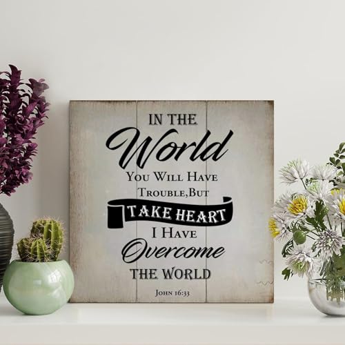 Guangpat FunnyBible Vers Holzpalettenschild In The World You Will Have Tribulation, 20,3 x 20,3 cm, Schrift, Familie, Wandkunst, Dekor, Wandaufhänger für Zuhause, Küche, Wohnzimmer, Café Guangpat FunnyBible Vers Holzpalettenschild In The World You Will Have Tribulation, 20,3 x 20,3 cm, Schrift, Familie, Wandkunst, Dekor, Wandaufhänger für Zuhause, Küche, Wohnzimmer, Café von Guangpat