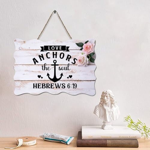 Guangpat FunnyBible Vers Holzpalettenschild "Love Anchors The Soul Hebrews 15.2 cm 19 Sprichwort, 10,2 x 15,2 cm, rustikale christliche Holz-Wandkunst, Küche, Heimdekoration, Einweihungsgeschenk Guangpat FunnyBible Vers Holzpalettenschild "Love Anchors The Soul Hebrews 15.2 cm 19 Sprichwort, 10,2 x 15,2 cm, rustikale christliche Holz-Wandkunst, Küche, Heimdekoration, Einweihungsgeschenk von Guangpat