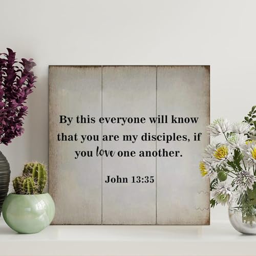 Guangpat Holzschild "By This Everyone Will Know That You Are My Disciples", Jesus, Holzschilder, Wandkunst, rustikale Wanddekoration, Jesus-Zitat für Zuhause, Küche, Badezimmer, Wohnzimmer, 30,5 x von Guangpat