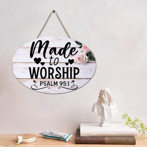 Guangpat Holzschild "Made to Worship" Psalm 95 1, Jesus, Bibelvers, Holzschilder, rustikaler Wandaufhänger, Bauernhaus, Wandkunst, Jesus-Zitat für Küche, Schlafzimmer, Wohnzimmer, Foyer, 10,2 x 15,2 Guangpat Holzschild "Made to Worship" Psalm 95 1, Jesus, Bibelvers, Holzschilder, rustikaler Wandaufhänger, Bauernhaus, Wandkunst, Jesus-Zitat für Küche, Schlafzimmer, Wohnzimmer, Foyer, 10,2 x 15,2 von Guangpat