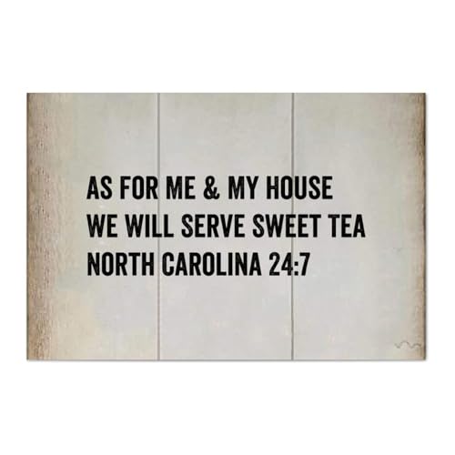 Guangpat Holzschild mit Aufschrift "As For Me & My House We Will Serve Sweet Tea North", Jesus Bibelvers Holzschild, rustikaler Wandaufhänger, Wandkunst, Jesus-Zitat für Zuhause, Küche, Wohnzimmer Guangpat Holzschild mit Aufschrift "As For Me & My House We Will Serve Sweet Tea North", Jesus Bibelvers Holzschild, rustikaler Wandaufhänger, Wandkunst, Jesus-Zitat für Zuhause, Küche, Wohnzimmer von Guangpat
