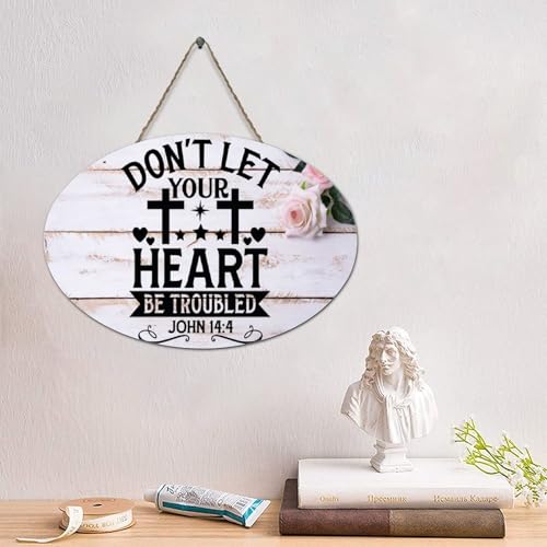 Guangpat Holzschild mit Aufschrift "Don't Let Your Heart Be Troubled", 15,2 x 25,4 cm, Jesus Holzschild, Dekor, Wandkunst, Wandaufhänger, Schild, religiös für Zuhause, Schlafzimmer, Wohnzimmer Guangpat Holzschild mit Aufschrift "Don't Let Your Heart Be Troubled", 15,2 x 25,4 cm, Jesus Holzschild, Dekor, Wandkunst, Wandaufhänger, Schild, religiös für Zuhause, Schlafzimmer, Wohnzimmer von Guangpat