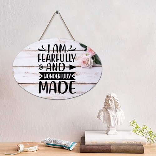 Guangpat Holzschild mit Aufschrift "I Am Fearfully And Wonderfully Made", Jesus, Bibelvers, Holzschilder, Dekor, Wandkunst, Wandaufhänger, Schild, christliches Zitat für Wohnzimmer, Schlafzimmer Guangpat Holzschild mit Aufschrift "I Am Fearfully And Wonderfully Made", Jesus, Bibelvers, Holzschilder, Dekor, Wandkunst, Wandaufhänger, Schild, christliches Zitat für Wohnzimmer, Schlafzimmer von Guangpat