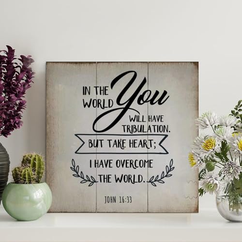 Guangpat Holzschild mit Aufschrift "In The World You Will Have Jesus", Bibelvers, Holzschild, Bauernhaus-Dekor, Wandkunst, Wandaufhänger, Schild, Jesus-Zitat für Wohnzimmer, Schlafzimmer, neues Haus Guangpat Holzschild mit Aufschrift "In The World You Will Have Jesus", Bibelvers, Holzschild, Bauernhaus-Dekor, Wandkunst, Wandaufhänger, Schild, Jesus-Zitat für Wohnzimmer, Schlafzimmer, neues Haus von Guangpat