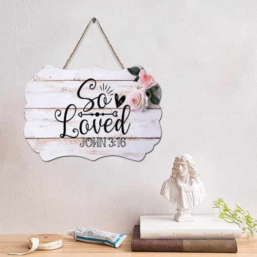 Guangpat Holzschild mit Aufschrift "So Loved Jesus", Bibelvers, rustikaler Wandaufhänger, Bauernhaus, Wandkunst, religiöser Glaube, für Zuhause, Küche, Badezimmer, Wohnzimmer, 15,2 x 25,4 cm Guangpat Holzschild mit Aufschrift "So Loved Jesus", Bibelvers, rustikaler Wandaufhänger, Bauernhaus, Wandkunst, religiöser Glaube, für Zuhause, Küche, Badezimmer, Wohnzimmer, 15,2 x 25,4 cm von Guangpat
