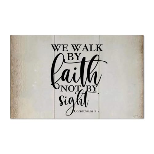 Guangpat Holzschild mit Aufschrift "We Walk by Faith Not by Sight", Korinther, Jesus, Bibelvers, Holzschild, rustikaler Wandaufhänger, Wandkunst, religiöser Glaube, für Zuhause, Schlafzimmer, Küche Guangpat Holzschild mit Aufschrift "We Walk by Faith Not by Sight", Korinther, Jesus, Bibelvers, Holzschild, rustikaler Wandaufhänger, Wandkunst, religiöser Glaube, für Zuhause, Schlafzimmer, Küche von Guangpat