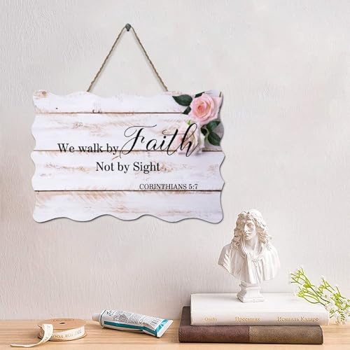 Guangpat Holzschild mit Aufschrift "We Walk by Faith Not by Sight", Korinther 5: 7, Jesus, Holzschilder, rustikaler Wandaufhänger, Wandkunst, christlich, für Zuhause, Schlafzimmer, Wohnzimmer Guangpat Holzschild mit Aufschrift "We Walk by Faith Not by Sight", Korinther 5: 7, Jesus, Holzschilder, rustikaler Wandaufhänger, Wandkunst, christlich, für Zuhause, Schlafzimmer, Wohnzimmer von Guangpat
