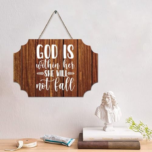 Guangpat Holzschild mit Bibelvers und Aufschrift "God Is Within Her She Will Not", rustikaler Wandaufhänger, Bauernhaus, Wandkunst, christliches Zitat für Zuhause, Küche, Wohnzimmer, Café, Bar, 15,2 x Guangpat Holzschild mit Bibelvers und Aufschrift "God Is Within Her She Will Not", rustikaler Wandaufhänger, Bauernhaus, Wandkunst, christliches Zitat für Zuhause, Küche, Wohnzimmer, Café, Bar, 15,2 x von Guangpat