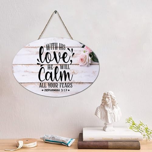 Guangpat Holzschild mit Bibelvers und Aufschrift "He Will Calm Fears", rustikaler Wandaufhänger, Bauernhaus, Wandkunst, christlich für Wohnzimmer, Schlafzimmer, neues Haus, Geschenk, 15,2 x 25,4 cm Guangpat Holzschild mit Bibelvers und Aufschrift "He Will Calm Fears", rustikaler Wandaufhänger, Bauernhaus, Wandkunst, christlich für Wohnzimmer, Schlafzimmer, neues Haus, Geschenk, 15,2 x 25,4 cm von Guangpat