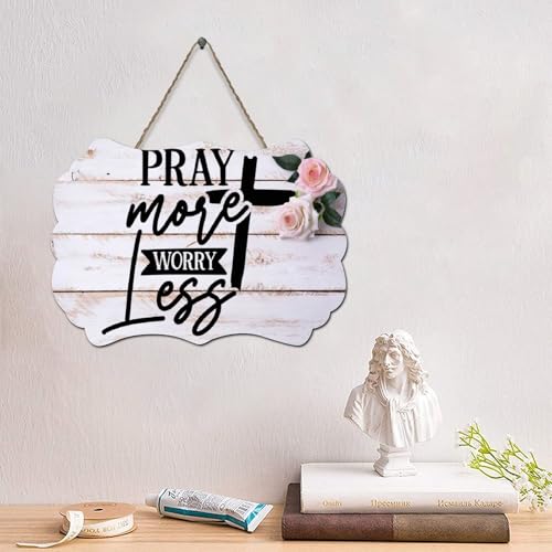 Guangpat Holzschild mit Bibelvers und Aufschrift "Pray More Los", christliches Holzschild, rustikaler Wandaufhänger, Bauernhaus, Wandkunst, religiös für Zuhause, Schlafzimmer, Küche, Wohnzimmer, 10,2 Guangpat Holzschild mit Bibelvers und Aufschrift "Pray More Los", christliches Holzschild, rustikaler Wandaufhänger, Bauernhaus, Wandkunst, religiös für Zuhause, Schlafzimmer, Küche, Wohnzimmer, 10,2 von Guangpat