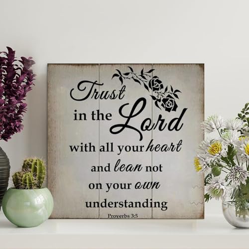 Guangpat Holzschild mit Bibelvers und Aufschrift "Trust in The Lord with All Your Heart", christliches Holzschild, rustikaler Wandaufhänger, Wandkunst, christliches Zitat für Wohnzimmer, Schlafzimmer Guangpat Holzschild mit Bibelvers und Aufschrift "Trust in The Lord with All Your Heart", christliches Holzschild, rustikaler Wandaufhänger, Wandkunst, christliches Zitat für Wohnzimmer, Schlafzimmer von Guangpat