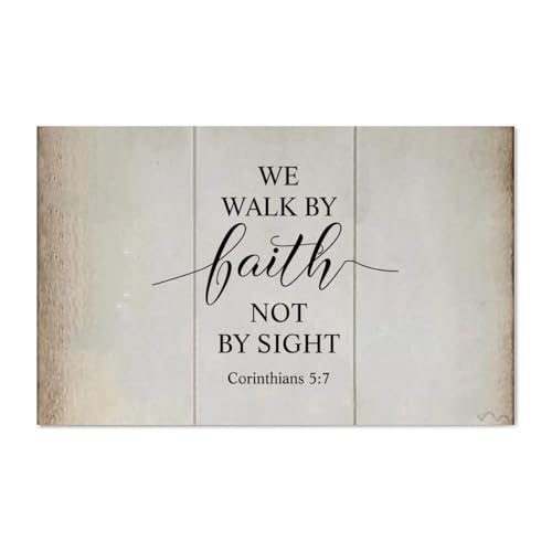 Guangpat Holzschilder mit Aufschrift "We Walk by Faith Not by Sight", Korinther, Bibelvers, Holzschilder, Dekoration, Wandkunst, Wandaufhänger, Schild, religiöser Glaube, für Küche, Schlafzimmer Guangpat Holzschilder mit Aufschrift "We Walk by Faith Not by Sight", Korinther, Bibelvers, Holzschilder, Dekoration, Wandkunst, Wandaufhänger, Schild, religiöser Glaube, für Küche, Schlafzimmer von Guangpat
