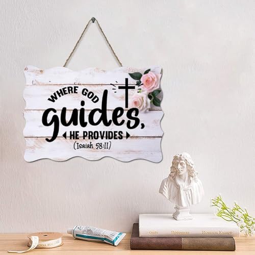 Guangpat Holzschilder mit Bibelvers und Aufschrift "Where God Guides He Providing", rustikaler Wandaufhänger, Bauernhaus, Wandkunst, religiös für Schlafzimmer, Wohnzimmer, Einweihungsgeschenk, 10,2 x Guangpat Holzschilder mit Bibelvers und Aufschrift "Where God Guides He Providing", rustikaler Wandaufhänger, Bauernhaus, Wandkunst, religiös für Schlafzimmer, Wohnzimmer, Einweihungsgeschenk, 10,2 x von Guangpat