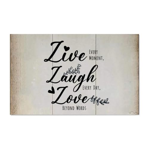 Guangpat "Live Every Moment,Laugh Vintage Boho Scripture Wood Plaque Christian Wall Decorations for Living Room Rustic Wall Art Kitchen Retro Hanging Sign Housewarming Gift 40,6 x 25,4 cm von Guangpat