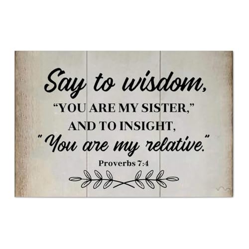 Guangpat Lustiges Jesus-Bibelvers Holzpalettenschild "Say to Wisdom", Holzschilder, 30,5 x 20,3 cm, Schrift, Kunst, Bauernhaus, Familie, Wanddekoration, Wandaufhänger für Zuhause, Küche, Wohnzimmer Guangpat Lustiges Jesus-Bibelvers Holzpalettenschild "Say to Wisdom", Holzschilder, 30,5 x 20,3 cm, Schrift, Kunst, Bauernhaus, Familie, Wanddekoration, Wandaufhänger für Zuhause, Küche, Wohnzimmer von Guangpat
