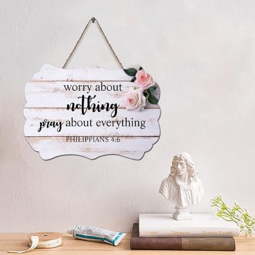 Guangpat Lustiges Jesus-Bibelvers aus Holz, Palettenschild, Aufschrift "Worry About Nothing", 10,2 x 15,2 cm, Schrift, Familie, Wanddekoration, Wandaufhänger für Zuhause, Küche, Wohnzimmer, Café Guangpat Lustiges Jesus-Bibelvers aus Holz, Palettenschild, Aufschrift "Worry About Nothing", 10,2 x 15,2 cm, Schrift, Familie, Wanddekoration, Wandaufhänger für Zuhause, Küche, Wohnzimmer, Café von Guangpat