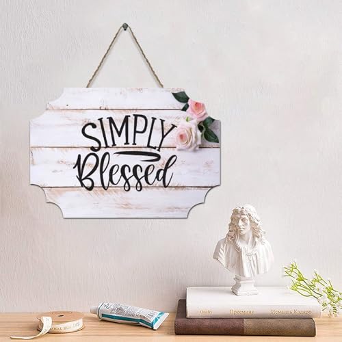 Guangpat Lustiges Palettenschild aus Holz mit Bibelvers und Aufschrift "Simply Blessed", 15,2 x 25,4 cm, rustikal, christlich, Wandkunst, Bauernhaus-Dekoration, Küchen-Wandschild, Heimdekoration Guangpat Lustiges Palettenschild aus Holz mit Bibelvers und Aufschrift "Simply Blessed", 15,2 x 25,4 cm, rustikal, christlich, Wandkunst, Bauernhaus-Dekoration, Küchen-Wandschild, Heimdekoration von Guangpat