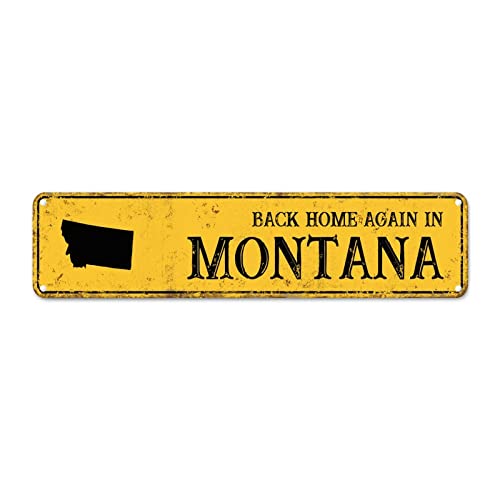 Guangpat Retro Montana Metallschild Rustikal Amerika State Home Street Custom Signs Outdoor Metall Back Home Again in Montana Metall Wandkunst Sweet Home Decor für Schlafzimmer Cafe Bar Büro Garage Guangpat Retro Montana Metallschild Rustikal Amerika State Home Street Custom Signs Outdoor Metall Back Home Again in Montana Metall Wandkunst Sweet Home Decor für Schlafzimmer Cafe Bar Büro Garage von Guangpat