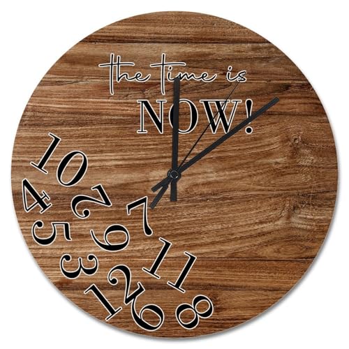 Guangpat Rustikale Bauernhof-Wanduhr aus Holz, mit Holzmaserung, 38,1 cm, batteriebetrieben, geräuschlos, nicht tickend, Dekoration für Wohnzimmer, Schlafzimmer, Büro Guangpat Rustikale Bauernhof-Wanduhr aus Holz, mit Holzmaserung, 38,1 cm, batteriebetrieben, geräuschlos, nicht tickend, Dekoration für Wohnzimmer, Schlafzimmer, Büro von Guangpat