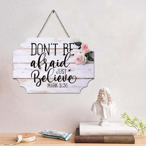 Guangpat Rustikales Holzschild mit Bibelvers und Aufschrift "Don't Be Afraid Just Believe Mark 5 36", 10,2 x 15,2 cm, Wandkunst, Wanddekoration, Wandaufhänger für Zuhause, Schlafzimmer, Küche Guangpat Rustikales Holzschild mit Bibelvers und Aufschrift "Don't Be Afraid Just Believe Mark 5 36", 10,2 x 15,2 cm, Wandkunst, Wanddekoration, Wandaufhänger für Zuhause, Schlafzimmer, Küche von Guangpat