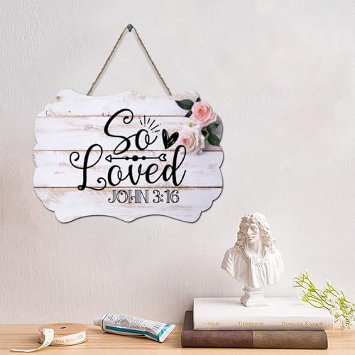 Guangpat So Loved Holzschilder, Bibelvers, christliches Holzschild, Bauernhaus-Dekor, Wandkunst, Wandaufhänger, Schild christlich für Zuhause, Küche, Badezimmer, Wohnzimmer, 10,2 x 15,2 cm Guangpat So Loved Holzschilder, Bibelvers, christliches Holzschild, Bauernhaus-Dekor, Wandkunst, Wandaufhänger, Schild christlich für Zuhause, Küche, Badezimmer, Wohnzimmer, 10,2 x 15,2 cm von Guangpat