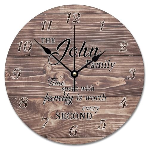 Guangpat Time Spent with Family Wanduhr mit Holzmaserung, gerissene braune Wanduhren, batteriebetrieben, 30,5 cm, rustikales Seehaus-Dekor für Wohnzimmer, Schlafzimmer, Küche, Bauernhaus-Dekor Guangpat Time Spent with Family Wanduhr mit Holzmaserung, gerissene braune Wanduhren, batteriebetrieben, 30,5 cm, rustikales Seehaus-Dekor für Wohnzimmer, Schlafzimmer, Küche, Bauernhaus-Dekor von Guangpat
