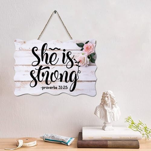 Guangpat Vintage Bibelvers Holzpalettenschild She Is Strong Wandschild 10,2 x 15,2 cm Rustikale christliche Holz-Wandkunst Bauernhaus-Dekor Küche Wandschild Heimdekoration Einweihungsgeschenk Guangpat Vintage Bibelvers Holzpalettenschild She Is Strong Wandschild 10,2 x 15,2 cm Rustikale christliche Holz-Wandkunst Bauernhaus-Dekor Küche Wandschild Heimdekoration Einweihungsgeschenk von Guangpat