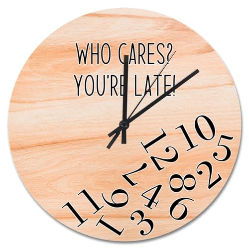 Guangpat Wanduhr mit antiker Holzmaserung, batteriebetrieben, Aufschrift "Who Cares You're Late Retirement", Dekoration für Wohnzimmer, Schlafzimmer, Büro, Küche, Hochzeitsgeschenk Guangpat Wanduhr mit antiker Holzmaserung, batteriebetrieben, Aufschrift "Who Cares You're Late Retirement", Dekoration für Wohnzimmer, Schlafzimmer, Büro, Küche, Hochzeitsgeschenk von Guangpat