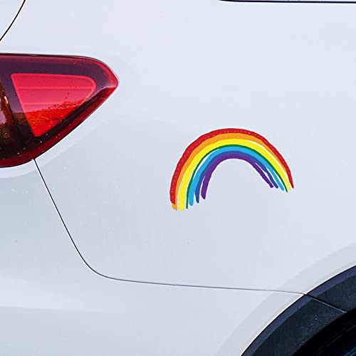 LGBTQ Regenbogen-Aufkleber für Auto, Aquarell, Regenbogen, Auto-Aufkleber, Fensteraufkleber, personalisierbar, Vinyl-Aufkleber, gestanzte Aufkleber, lustige Laptop-Aufkleber, Geschenk für Freunde von Guangpat