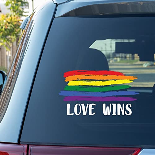 Lesbian Gay Progress Pride Regenbogen-Aufkleber für Auto, Liebe gewinnt, schwuler Regenbogen-Autoaufkleber, Fensteraufkleber, personalisierbar, Vinyl-Aufkleber, gestanzte Aufkleber, lustige von Guangpat
