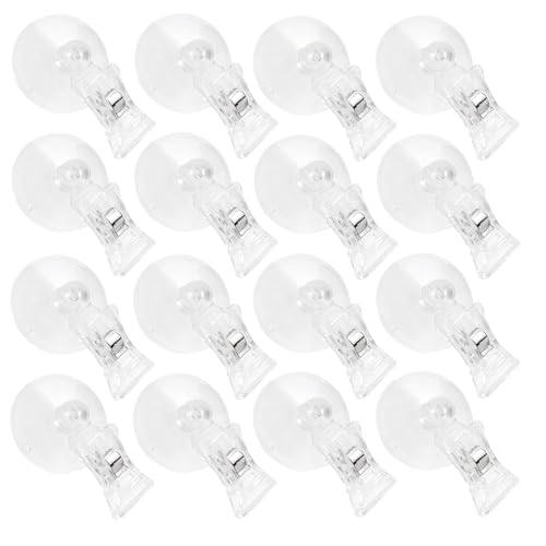 16 Stück Saugnapf Klammer Transparent Algen Saugnapf Clip Multifunktional Saugnapf mit Klammer Kunststoff Clip mit Saugnapf für Bad Büro Küche Supermarkt Geschäft Aquarium 16 Stück Saugnapf Klammer Transparent Algen Saugnapf Clip Multifunktional Saugnapf mit Klammer Kunststoff Clip mit Saugnapf für Bad Büro Küche Supermarkt Geschäft Aquarium von Guanici