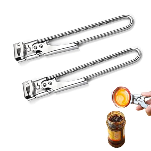 2 Stücke Deckelöffner Manueller Deckelöffner Verstellbare Glasöffner Rutschfestes Design Glasöffner Multifunktions Dosenöffner Verstellbarer Deckel und Flaschenöffner für Schraubgläser Küchenhelfer von Guanici