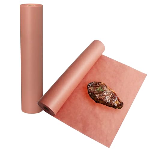 Guanici Metzgerpapier BBQ 2x30cm x 10m, 100% Frischholzzellstoff, Hitzebeständig, Atmungsaktiv, Mehrzweck, Ideal für Grillen, Kochen, Räuchern und Backen von Guanici